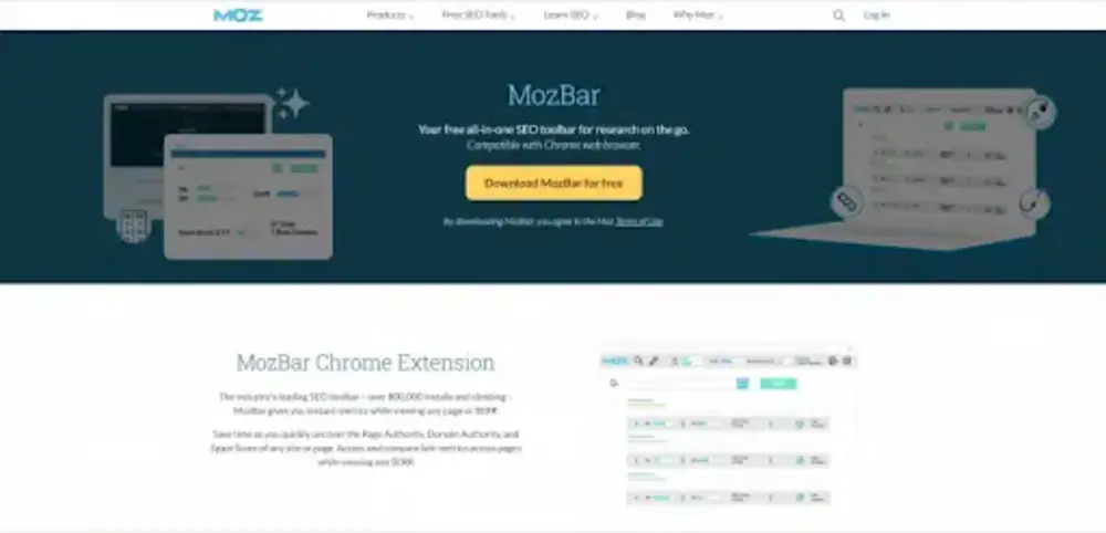 Sử dụng công cụ Mozbar để check Domain Authority 